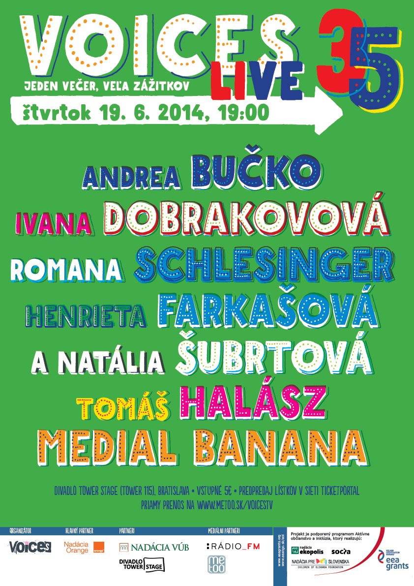 Andrea Bučko, Medial Banana, Ivana Dobrakovová a ďalší na júnovej Voices Live